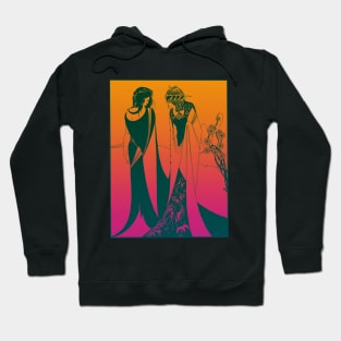 Salome and her mother (green on pink) Hoodie